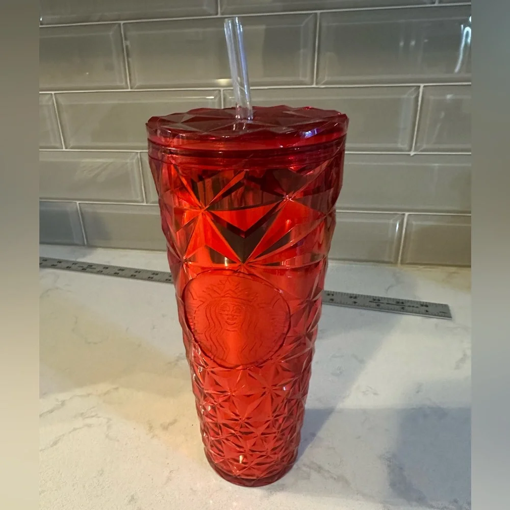Starbucks Christmas‎ Holidays 2023 Red Diamond Prism Crystal Venti 24oz Tumbler